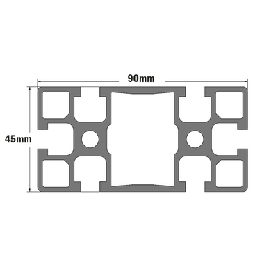 10-4590H-0-200MM MODULAR SOLUTIONS EXTRUDED PROFILE<BR>45MM X 90MM G HEAVY, CUT TO THE LENGTH OF 200 MM